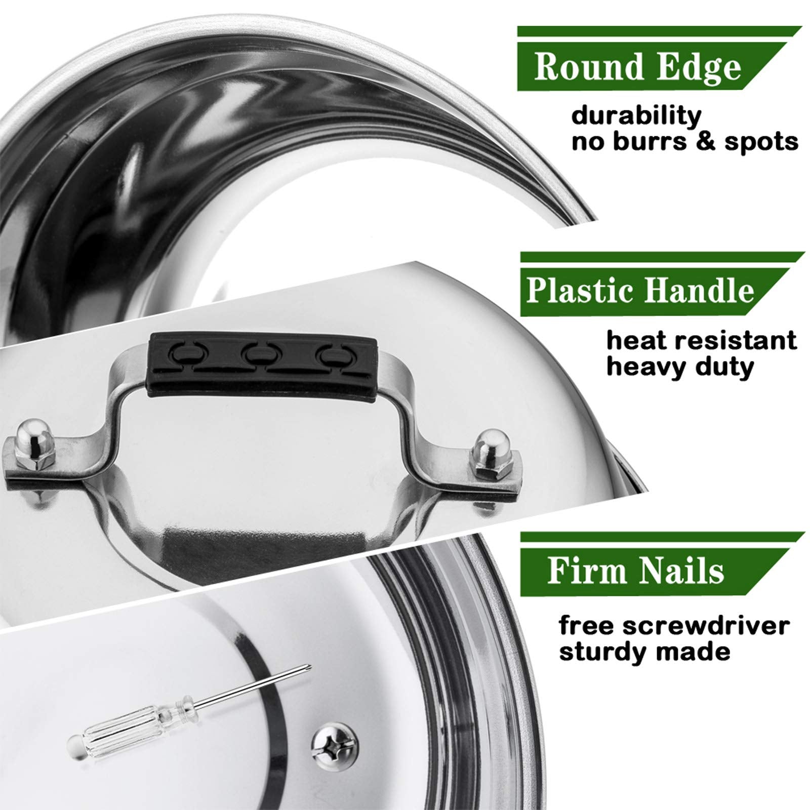 9 Inch Cheese Melting Dome, Hasteel Small Round Basting Steam Cover Set Of 2, Professional Stainless Steel Griddle Grill Accesso